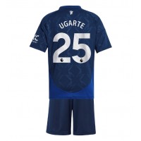 Camisa de Futebol Manchester United Manuel Ugarte #25 Equipamento Secundário Infantil 2024-25 Manga Curta (+ Calças curtas)